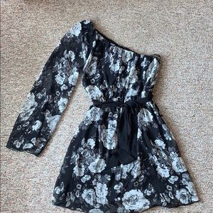One Shoulder Floral Dress